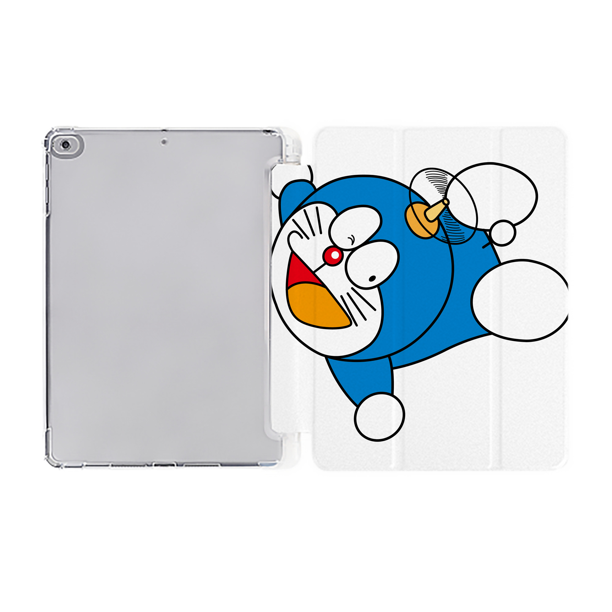 （画像用） ドラえもん Doraemon IPad ケース ペン収納付き 三つ折りスタンド PUレザー×シリコン 対応機種9.5/10.5/10.9インチ